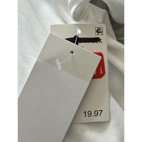 Nordstrom Rack Women's White Flutter-Sleeve Blouse Size L Casual Top - Picture 6 of 6